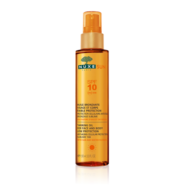 Nuxe sun huile bronzante visage et corps spf10 spray 150ml